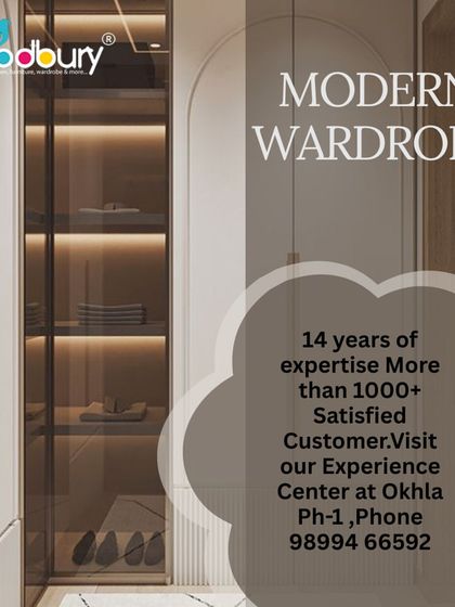 This concept features a wardrobe with a lit glass display section, perfect for showcasing your favorite bags or accessories.