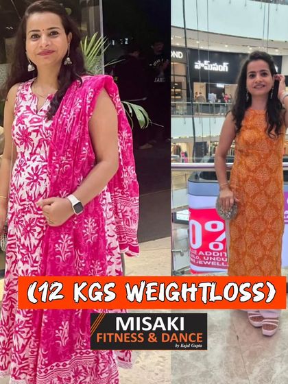 Look at this incredible 12 kg weight loss. This is the result of combining our effective workouts with a personalized nutrition plan.