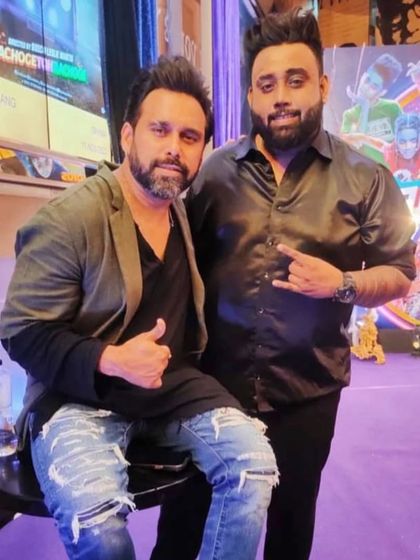 With celebrity Bollywood choreographer Bosco Martis at a Zee Studios event.