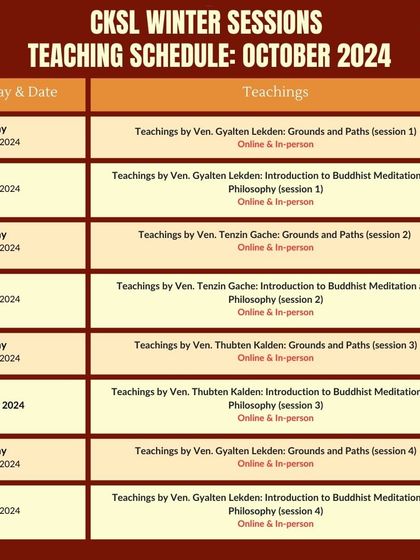 Choe Khor Sum Ling - Buddhist Philosophy Courses Course Schedules & Announcements photo 8