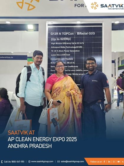 Welcoming visitors to our booth in Andhra Pradesh. We are always excited to connect with individuals and businesses passionate about solar.
