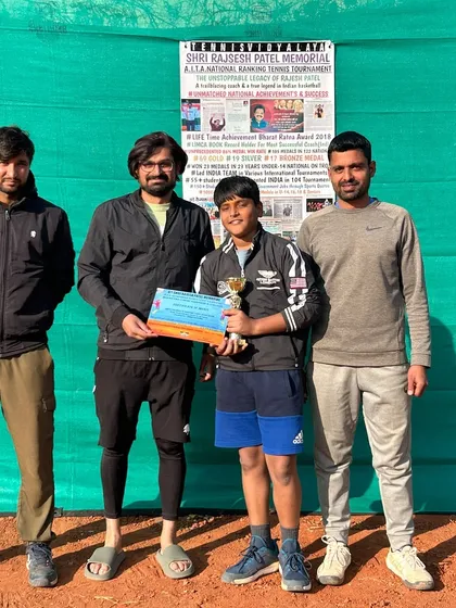 The winner and runner-up of the Boy's Singles at the 6th Shri Rajesh Patel Memorial AITA Championship Series.