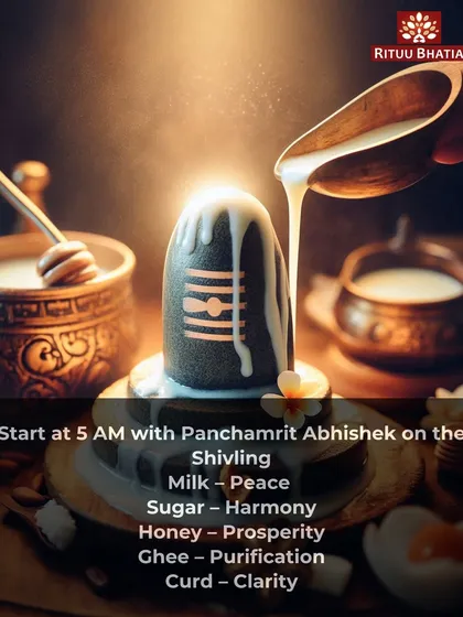 A key ritual for Maha Shivratri is the Panchamrit Abhishek on the Shivling, ideally performed at 5 AM. Each ingredient has a purpose: milk for peace, sugar for harmony, honey for prosperity, ghee for purification, and curd for clarity.