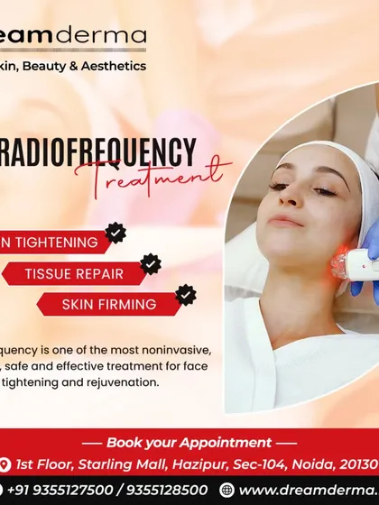 Radiofrequency is a safe and effective non-invasive treatment for face tightening and rejuvenation. It uses heat energy to stimulate collagen and elastin production deep within the skin, resulting in firmer tissue and repaired texture.