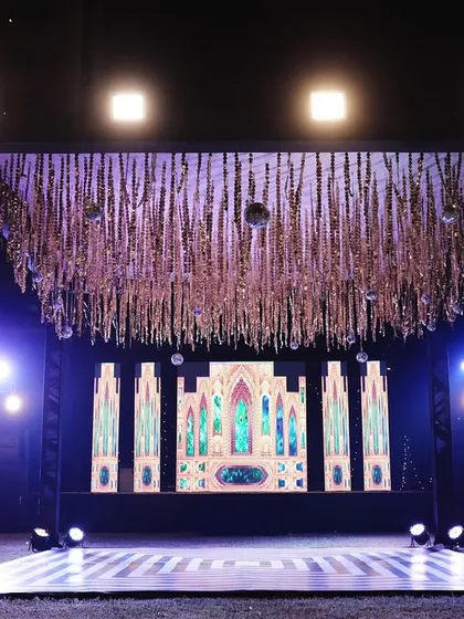 Another view of the LED screen stage, ready for a night of music and dance.
