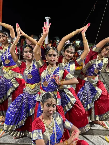 A beautiful formation by my students during their Navaratri performance.