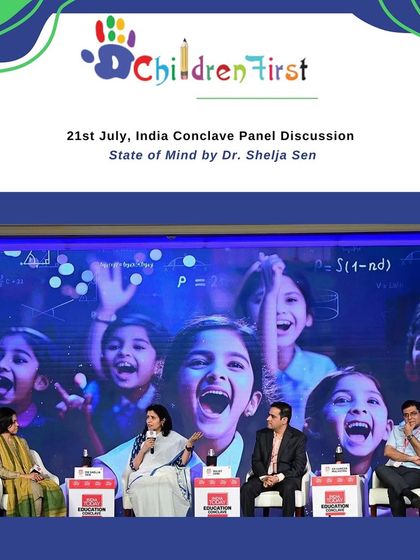 Dr. Shelja Sen participating in a panel discussion at the India Conclave. We actively engage in public forums to advocate for and discuss the state of child and youth mental health.