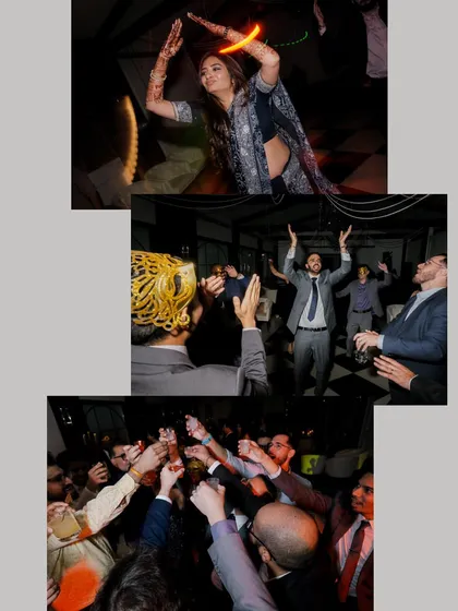 The dance floor comes alive at the reception. We capture the high-energy moments, light trails, and celebratory toasts that define the party.
