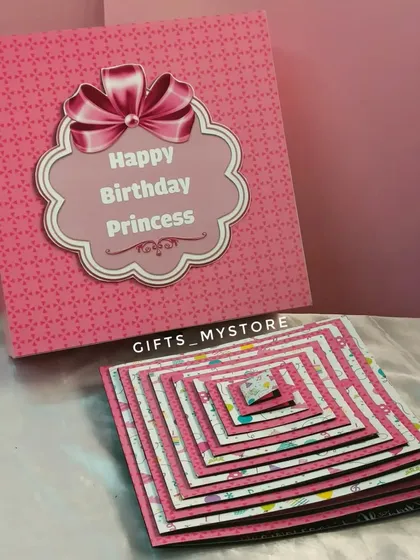 A "Happy Birthday Princess" pyramid album that holds photos from every year of her life. It's a journey through her childhood memories.