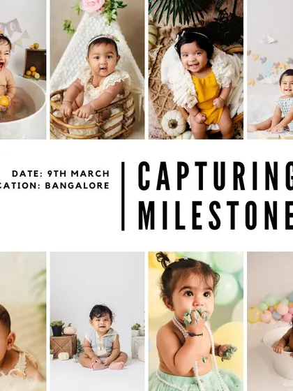 A collage of baby milestone photos, showcasing the range of skills taught in the workshop.