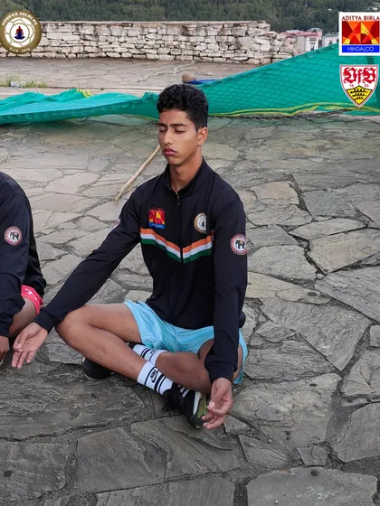 A moment of calm and focus for one of our U16 players in Bhutan. This practice helps them manage match-day anxiety and stay composed during critical moments in a game.