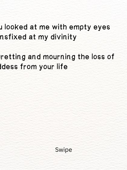 A poem reflecting on a past encounter, where the other person's empty eyes now see the divinity they lost.