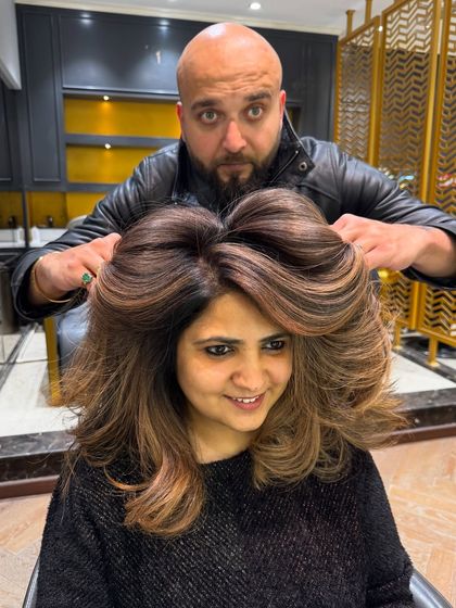 A final look at this stunning hair color, proving that the right color and style can be the perfect accessory.