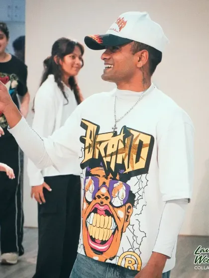 A close-up of instructor Shiva during the Collab Series, focused and in his element.