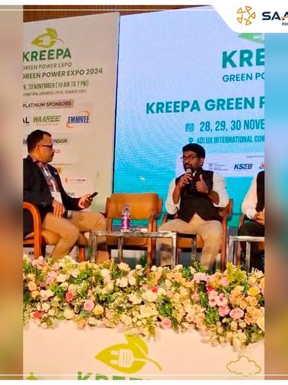 Our leadership participating in a panel discussion at the KREEPA Green Power Expo in Kerala.