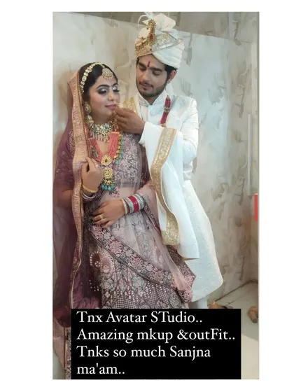 I love getting feedback like this. This couple was thrilled with the complete look, from the bridal makeup and lehenga to the groom's sherwani, all sourced from my studio.