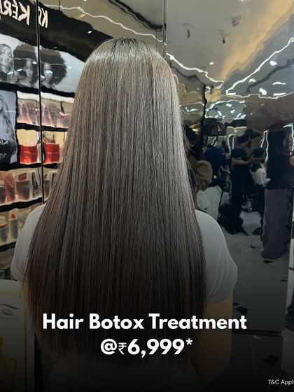 The stunningly smooth and sleek result of our Hair Botox Treatment. This service is ideal for taming frizz, adding shine, and making hair more manageable.