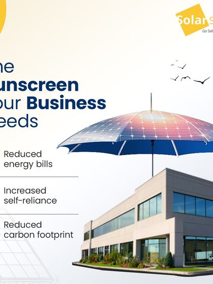This is the sunscreen your business needs. My solar solutions provide reduced energy bills, increased self-reliance, and a reduced carbon footprint.