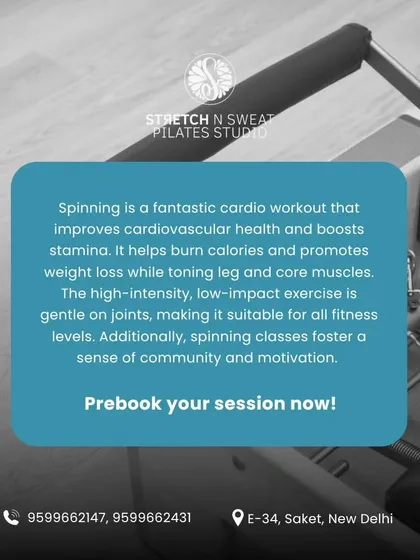 Spinning is a fantastic, low-impact cardio workout that's gentle on the joints but tough on calories. It's suitable for all fitness levels.