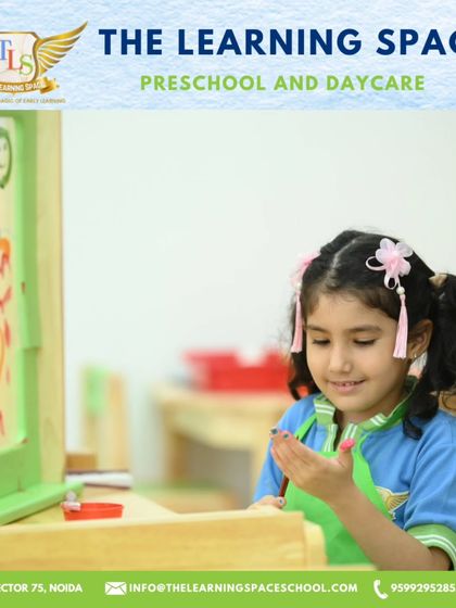 A young artist completely absorbed in her work at our creative studio. We provide the tools and the space for children to express themselves freely and build confidence in their abilities.