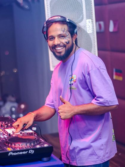 A full-smile moment at a Halloween gig. It's all about having fun, and events like these let me and the crowd embrace a little bit of magic and madness.