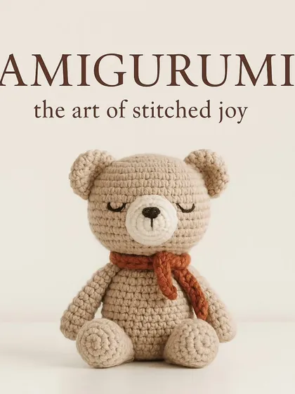Amigurumi is the art of stitched joy. This image of a cozy, crocheted bear perfectly captures the heartwarming nature of the craft.