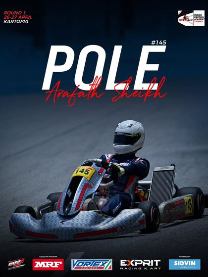 Arafath Sheikh secures pole position in the OK Junior category.