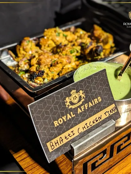 My Bhatti Chicken Tikka is a highlight of my Indian menu. Served hot from a chafing dish with a side of green chutney, this dish is smoky, tender, and full of flavor, a guaranteed hit with guests.