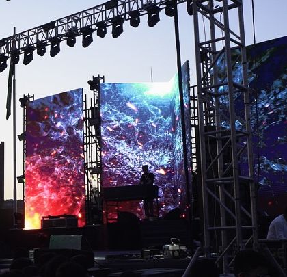 The stage visuals coming to life during my set at a major rap concert in DLF Avenue, New Delhi. The combination of sound and spectacular visuals is a key part of my festival sets.