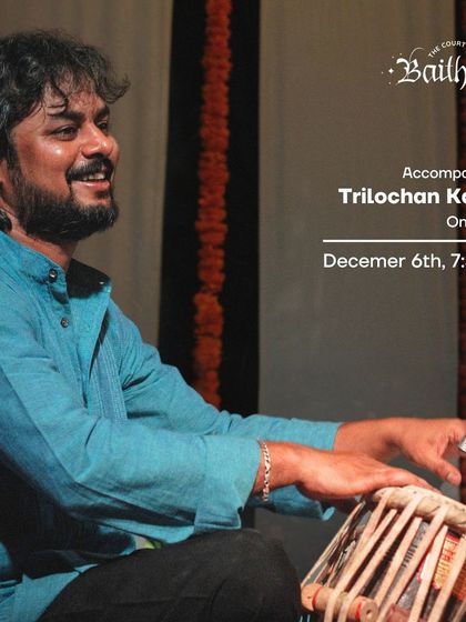 A poster for a ghazal evening at the Courtyard Baithak.