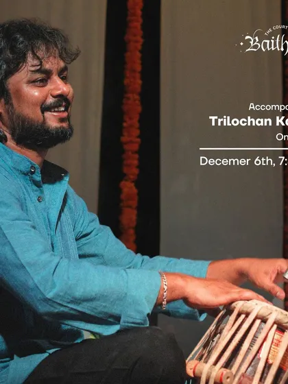 A poster for a ghazal evening at the Courtyard Baithak.