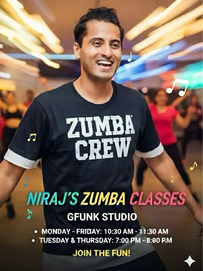 Ready to join the fun? Here are all the details for my Zumba classes at Gfunk Studio in Gurgaon. We have both morning and evening batches to fit your schedule.