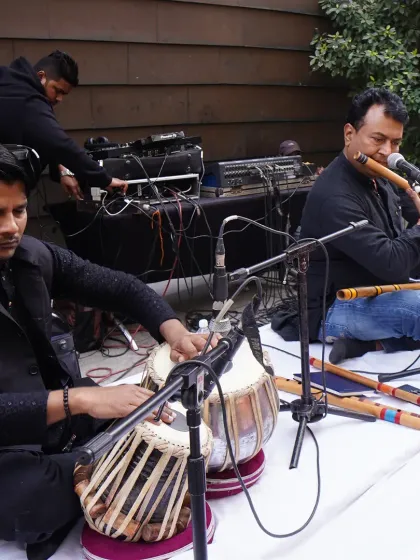 A group of talented classical musicians performing at a corporate event. We manage the entire ensemble, ensuring their technical requirements are met for a flawless performance.