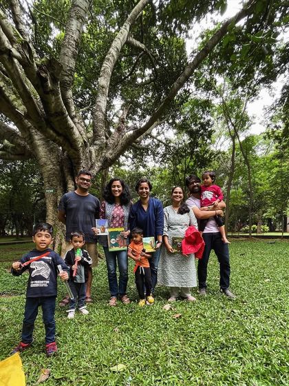 A smaller, cozy group from our 'Gruffalo' reading. Every session, big or small, is filled with warmth and a shared love for stories.