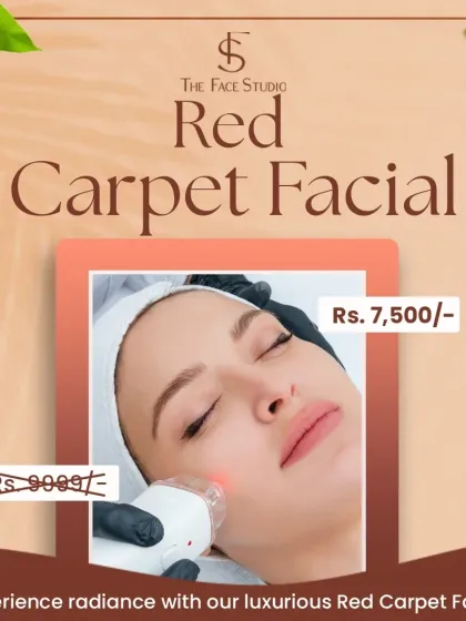 Experience radiance with our luxurious Red Carpet Facial, available at a discounted price during the monsoon season. Get event-ready skin anytime.