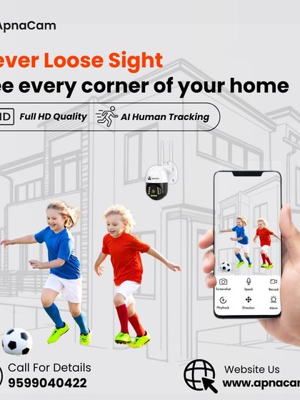 Never lose sight of your home. Our outdoor camera with AI human tracking lets you see every corner in full HD quality, right from your phone.