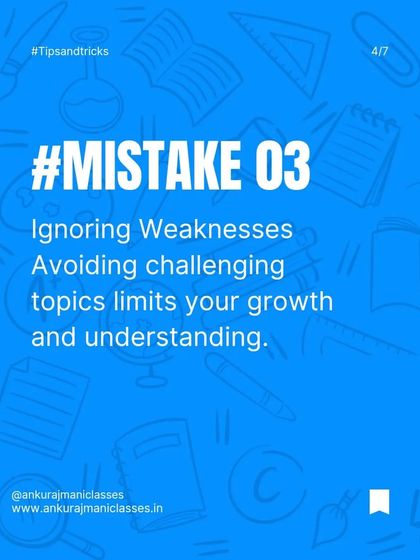 The third mistake is ignoring your weaknesses. Avoiding difficult topics limits your growth. We help you face and conquer your weak areas.