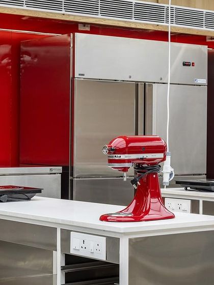 A look at the individual workstations in our Delhi academy, each equipped with its own KitchenAid mixer.