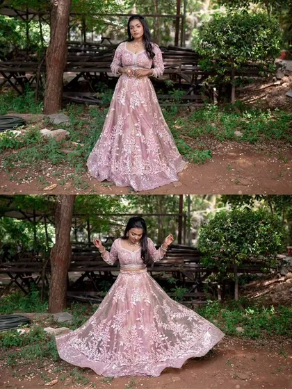 A collage showing a model's glamorous reception look, perfect for inspiring brides-to-be.