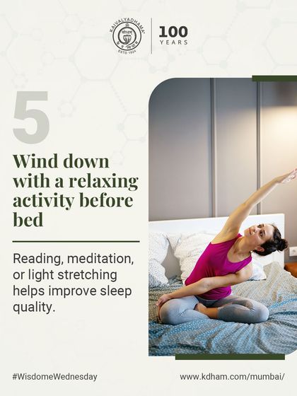 Winding down with a relaxing activity before bed, such as reading, meditation, or light stretching, can significantly improve sleep quality by calming the nervous system.