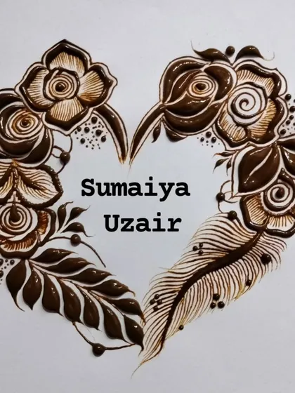 Celebrating the union of 'Sumaiya' and 'Uzair' with this custom floral heart henna.