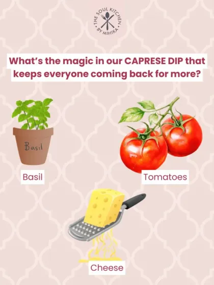 My Caprese Dip is a blend of fresh basil, ripe tomatoes, and cheese. Simple, classic, and always a crowd-pleaser.