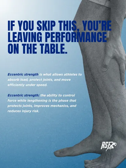If you skip eccentric training, you're leaving performance on the table. Eccentric strength is what allows athletes to absorb load, protect joints, and move efficiently under speed.