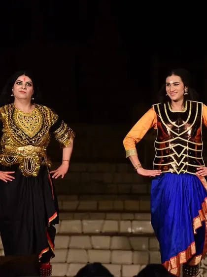 Another powerful stance from "The Wheel of Choices." Here, Nidhi and I are in character, exploring the grey shades of a character often seen only as evil.