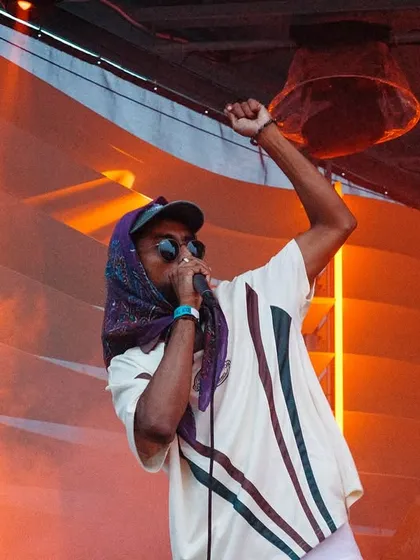 On the mic, hyping up the incredible NYC crowd. Seeing everyone enjoying the music and dancing without a care in the world is the best part of my job.