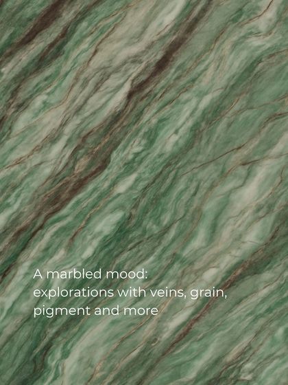 An exploration of green marble, showcasing its rich pigment and dynamic veins. We use natural stone not just as a surface, but as a character-defining element in our spaces.
